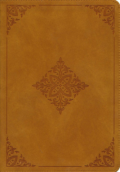 ESV Large Print Bible Trutone Caramel Fleur-de-lis design