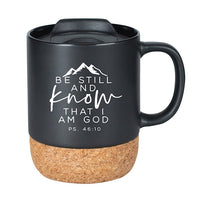 Ceramic Cork Coffee Mug, Be Still