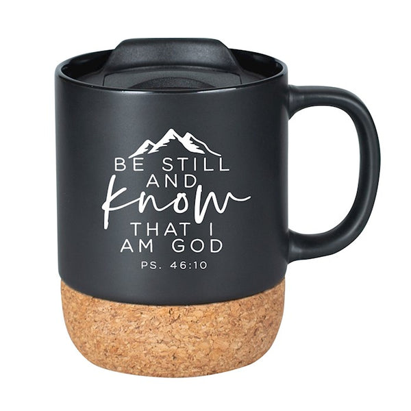 Ceramic Cork Coffee Mug, Be Still