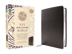 NIV Application Bible, European Bonded Leather, Black, Red Letter