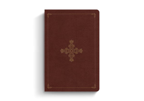 ESV Single Column Heritage Bible TruTone®, Deep Brown, Ornate Cross Design