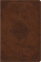 ESV Study Bible Personal Size Trutone, Saddle, Ornament Design Imitation Leather