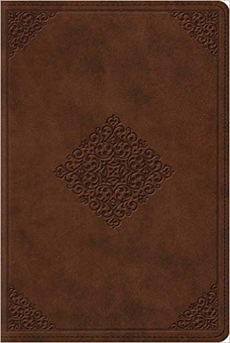 ESV Study Bible Personal Size Trutone, Saddle, Ornament Design Imitation Leather