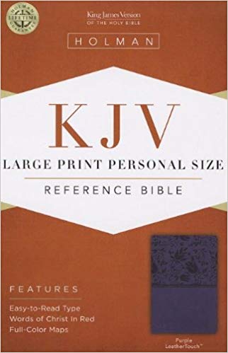 KJV Large Print Personal Size Reference Bible Purple Imitation Leather