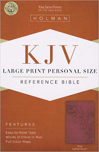 KJV Large Print Personal Size Reference Bible Imitation Leather Pink