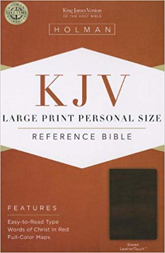 KJV Large Print Personal Size Reference Bible Brown Imitation Leather