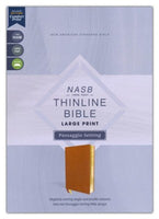 NASB Thinline Bible/Large Print, Passaggio Setting (Comfort Print)-Brown Leathersoft