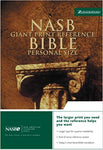 NASB Giant Print Reference Bible Personal Size Bonded Leather Burgundy