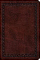 ESV Large Print Compact Bible Trutone Mahogany Border Imitation Leather