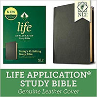 NLT Life Application Study Bible Genuine Leather Black