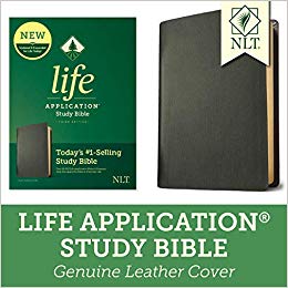 NLT Life Application Study Bible Genuine Leather Black