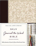 NKJV Journal the Word Bible Brown/Cream Imitation Leather