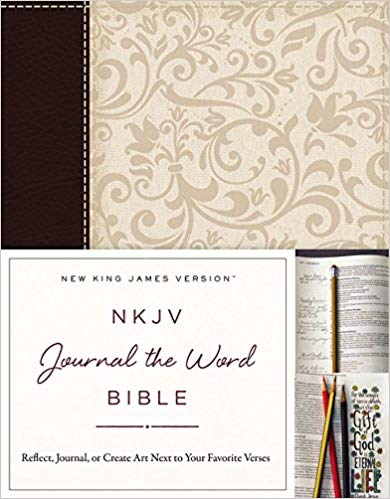 NKJV Journal the Word Bible Brown/Cream Imitation Leather