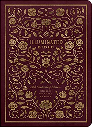 ESV Illuminated Bible Art Journaling Edition Burgundy Imitation Leather