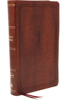 NKJV Personal Size Large Print Reference Bible - Brown Leathersoft