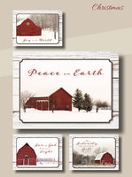 Boxed Christmas Cards-Country Barns w/Scripture (Box Of 12)