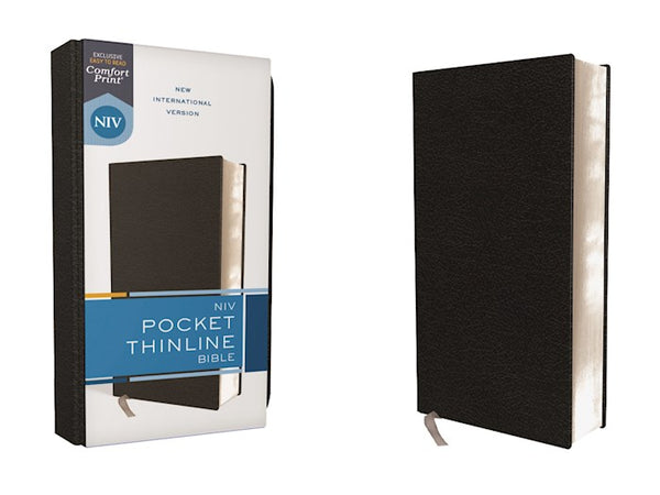 NIV Pocket Thinline Bible (Comfort Print)-Black Bonded Leather