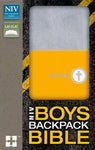 NIV Boys' Backpack Bible - Yellow/Charcoal Leathersoft
