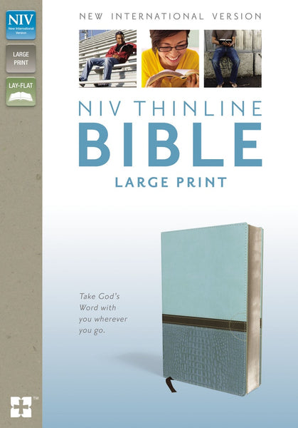 NIV, Thinline Bible, Large Print, Imitation Leather, Blue, Red Letter Edition