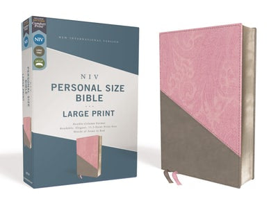 NIV Personal Size Large Print Leathersoft Bible, Red Letter edition (Pink/Grey)