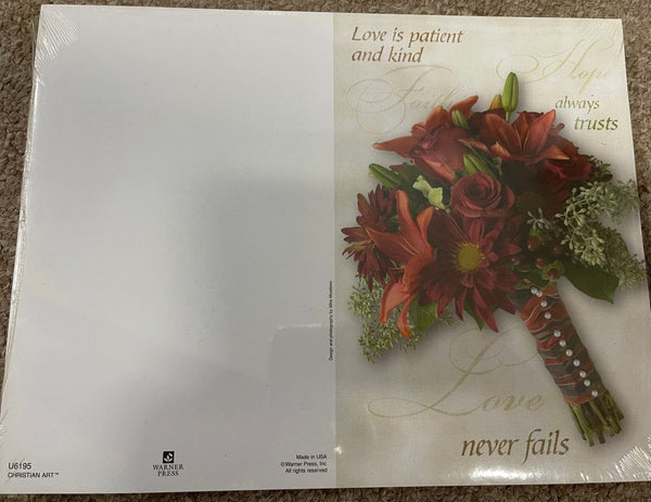 Love is patient and kind Love Never Fails Bulletin (Wedding) (Pack Of 100)