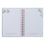 Sufficient Grace Teal Floral Large Wirebound Journal - 2 Corinthians 12:9